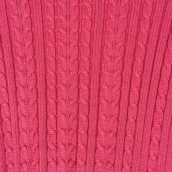 Marsh Landing by Amanda Smith Pink rose coral Cable Knit Crew Neck Sweater L‎ - Picture 9 of 14